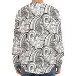 Zentangle Flower Pattern Print Long Sleeve Baseball Jersey