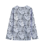 Zentangle Flower Pattern Print Long Sleeve Short Coat