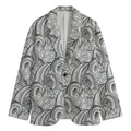 Zentangle Flower Pattern Print Men's Blazer