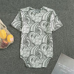 Zentangle Flower Pattern Print Men's Bodysuit