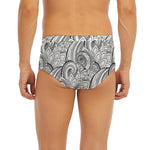 Zentangle Flower Pattern Print Men's Briefs