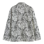 Zentangle Flower Pattern Print Men's Cotton Blazer