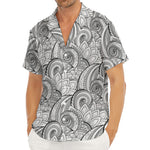 Zentangle Flower Pattern Print Men's Deep V-Neck Shirt