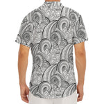 Zentangle Flower Pattern Print Men's Deep V-Neck Shirt