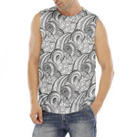 Zentangle Flower Pattern Print Men's Fitness Tank Top