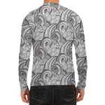 Zentangle Flower Pattern Print Men's Long Sleeve Rash Guard