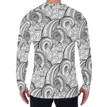 Zentangle Flower Pattern Print Men's Long Sleeve T-Shirt