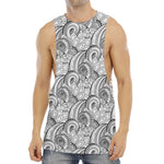 Zentangle Flower Pattern Print Men's Muscle Tank Top