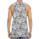 Zentangle Flower Pattern Print Men's Muscle Tank Top