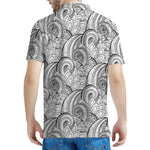 Zentangle Flower Pattern Print Men's Polo Shirt