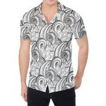 Zentangle Flower Pattern Print Men's Shirt