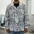 Zentangle Flower Pattern Print Men's Shirt Jacket