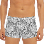Zentangle Flower Pattern Print Men's Short Boxer Briefs