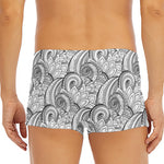 Zentangle Flower Pattern Print Men's Short Boxer Briefs
