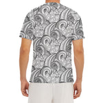 Zentangle Flower Pattern Print Men's Short Sleeve Rash Guard