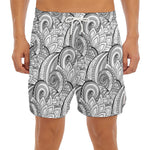 Zentangle Flower Pattern Print Men's Split Running Shorts