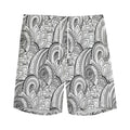 Zentangle Flower Pattern Print Men's Athletic Shorts