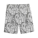 Zentangle Flower Pattern Print Men's Sports Shorts