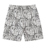 Zentangle Flower Pattern Print Men's Swim Trunks