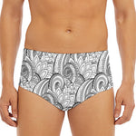 Zentangle Flower Pattern Print Men's Triangle Swim Briefs