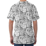 Zentangle Flower Pattern Print Men's Velvet T-Shirt