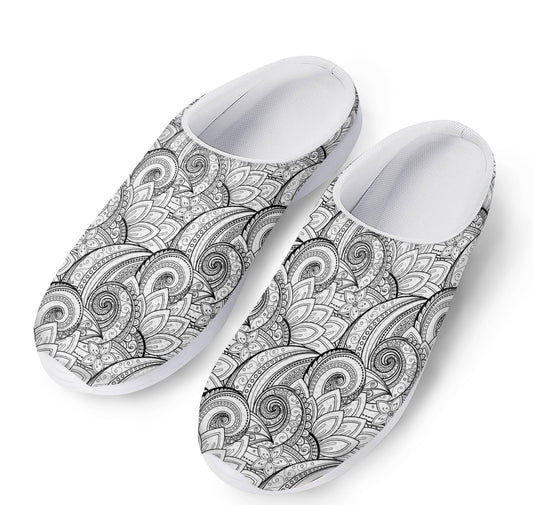 Zentangle Flower Pattern Print Mesh Casual Shoes