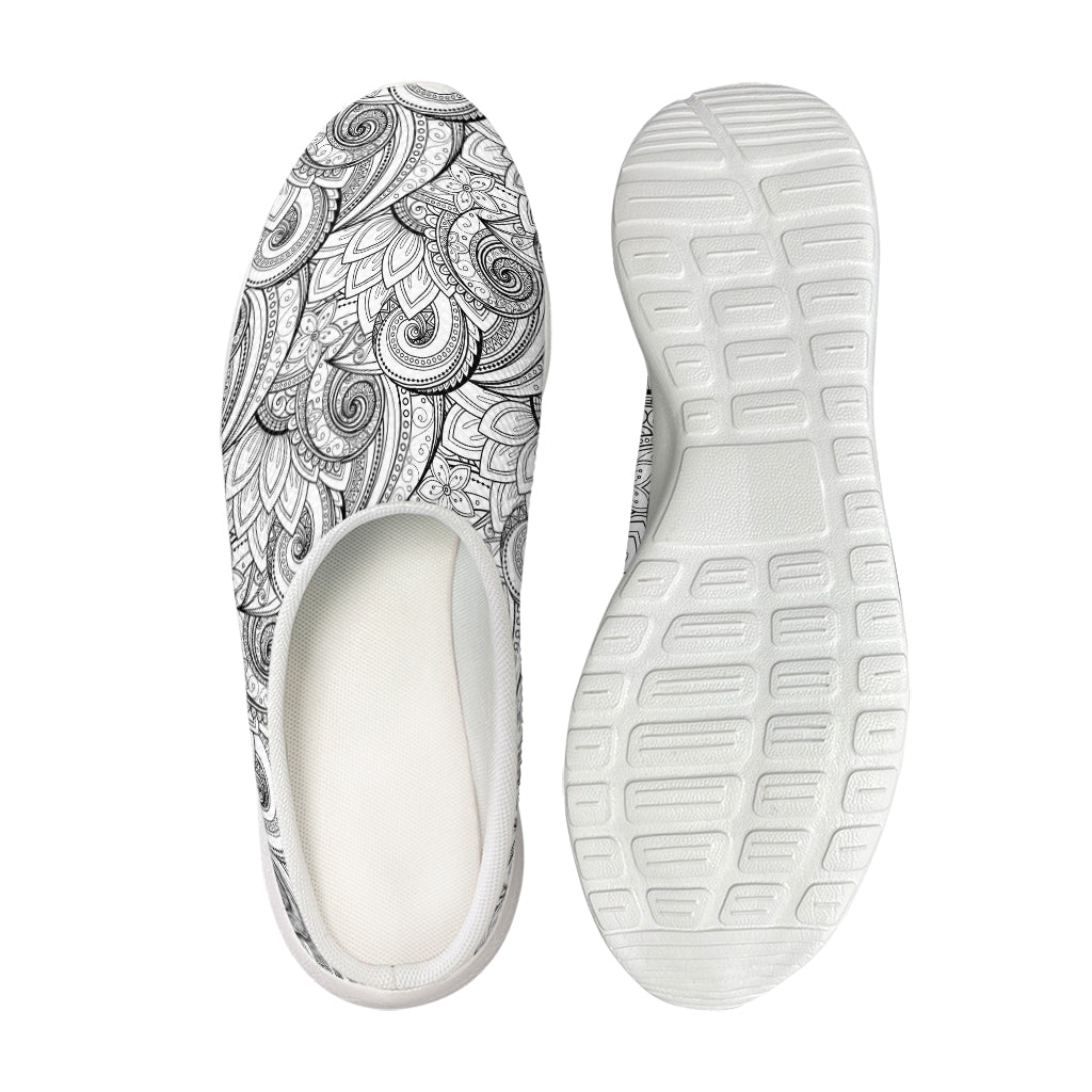 Zentangle Flower Pattern Print Mesh Casual Shoes
