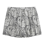 Zentangle Flower Pattern Print Mesh Shorts