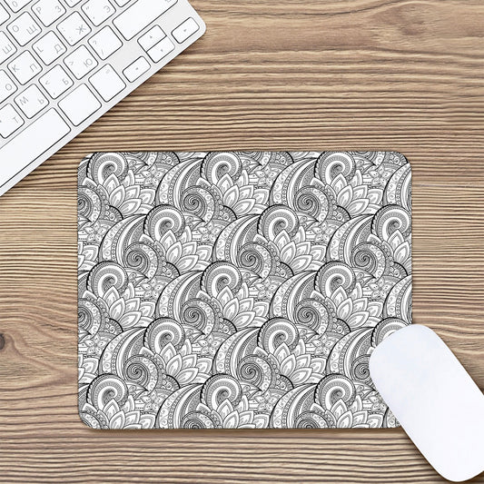 Zentangle Flower Pattern Print Mouse Pad