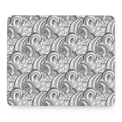 Zentangle Flower Pattern Print Mouse Pad