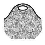 Zentangle Flower Pattern Print Neoprene Lunch Bag