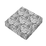 Zentangle Flower Pattern Print Outdoor Seat Cushion Cover