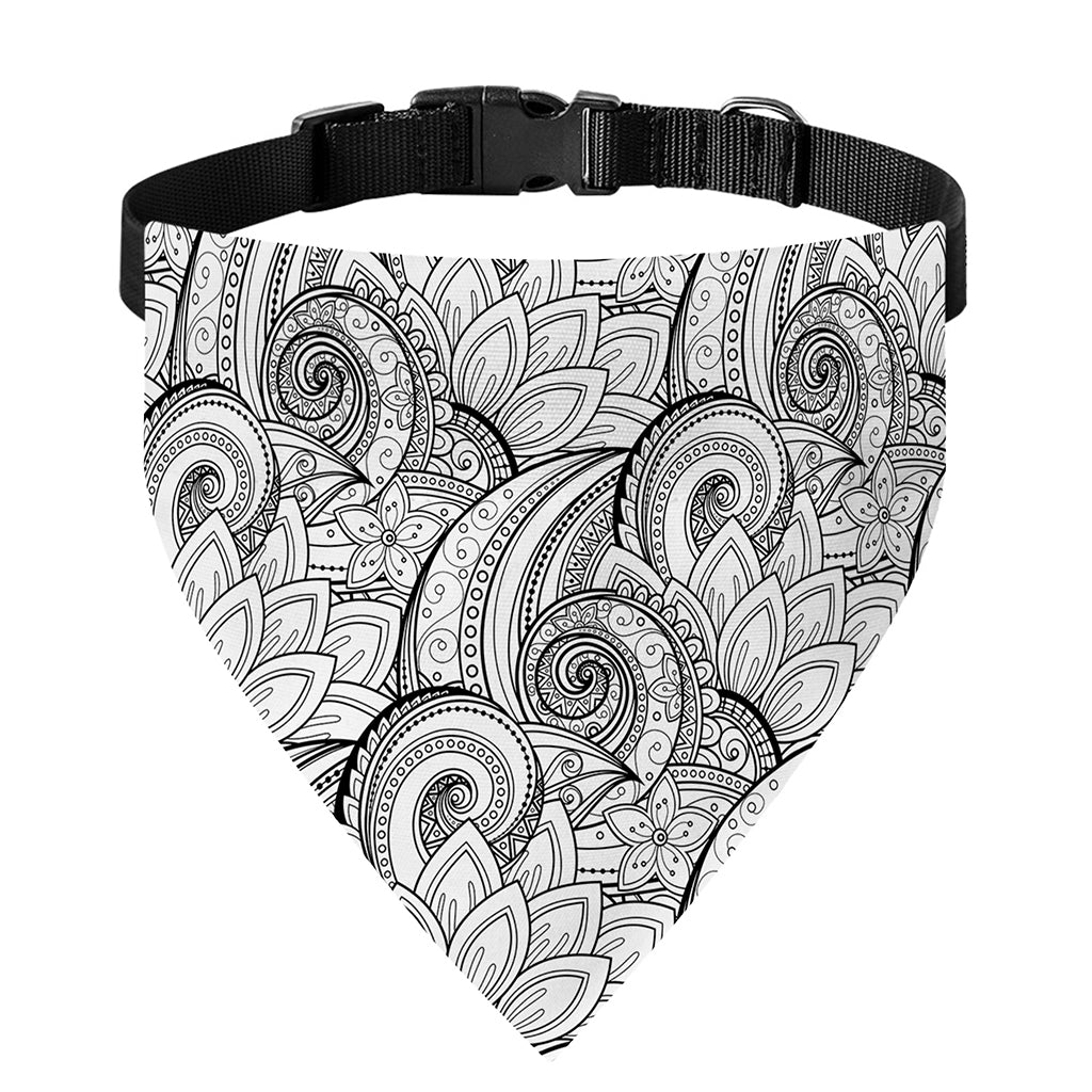 Zentangle Flower Pattern Print Over The Collar Dog Bandana