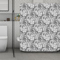 Zentangle Flower Pattern Print Polyester Shower Curtain