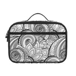 Zentangle Flower Pattern Print Portable Lunch Bag