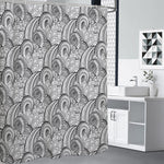 Zentangle Flower Pattern Print Premium Shower Curtain