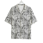 Zentangle Flower Pattern Print Rayon Hawaiian Shirt