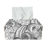 Zentangle Flower Pattern Print Rectangle Tissue Box Cover