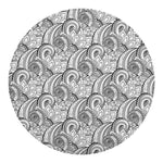 Zentangle Flower Pattern Print Round Blanket