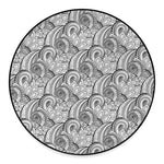 Zentangle Flower Pattern Print Round Floor Mat