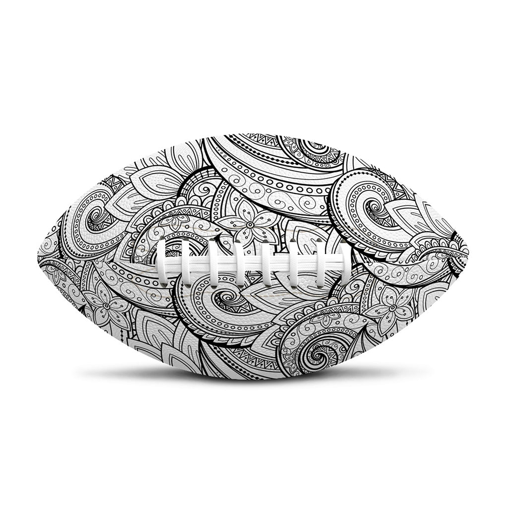 Zentangle Flower Pattern Print Rugby Ball