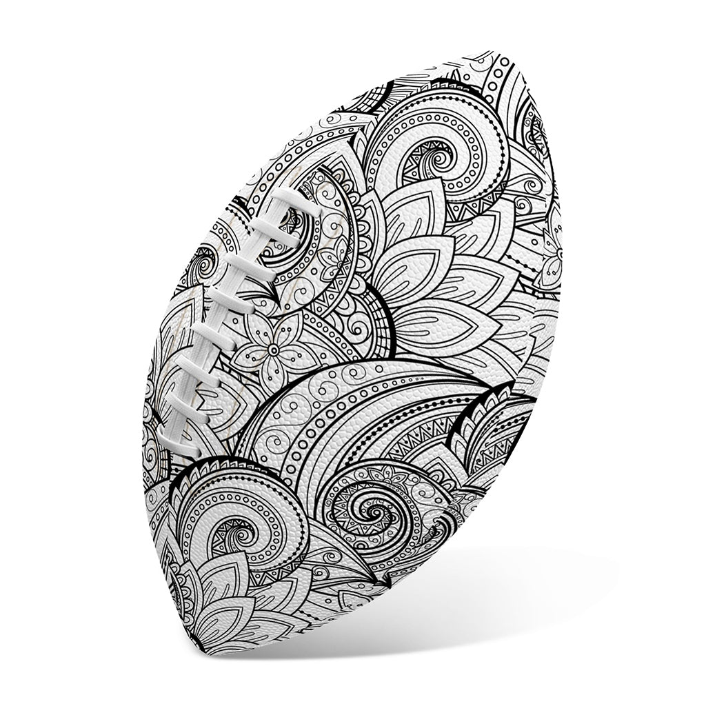 Zentangle Flower Pattern Print Rugby Ball