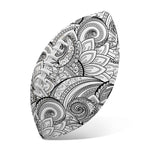Zentangle Flower Pattern Print Rugby Ball