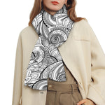 Zentangle Flower Pattern Print Scarf