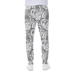 Zentangle Flower Pattern Print Scuba Joggers