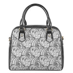 Zentangle Flower Pattern Print Shoulder Handbag
