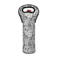 Zentangle Flower Pattern Print Single Neoprene Wine Tote