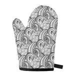 Zentangle Flower Pattern Print Single Oven Mitt