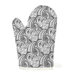 Zentangle Flower Pattern Print Single Oven Mitt