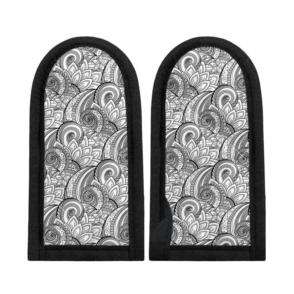 Zentangle Flower Pattern Print Skillet Handle Cover